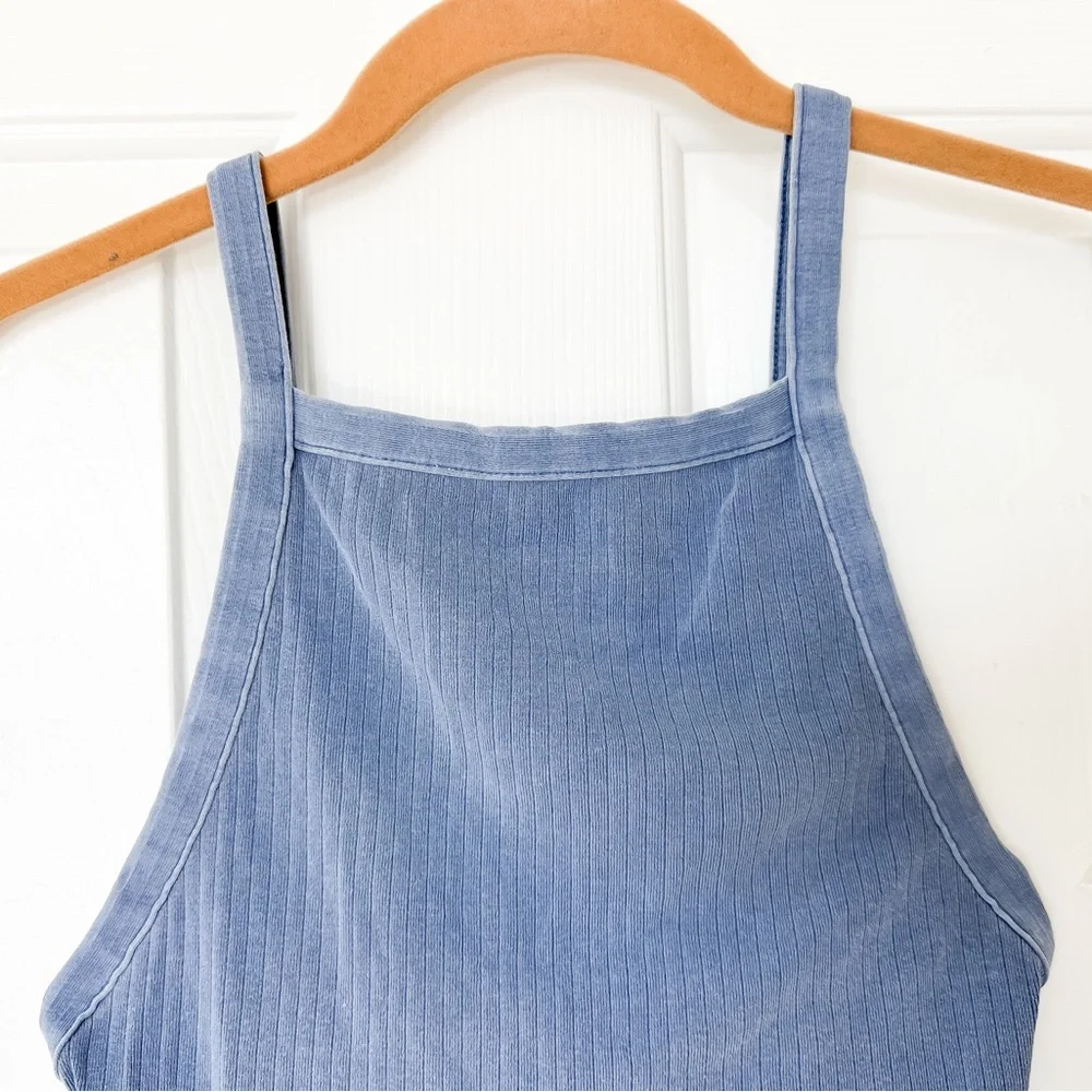FREE PEOPLE Intimately Blue Ribbed Women’s Tank Top - XSmall
